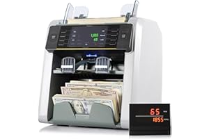 KOLIBRI Money Counter Machine, Signature Bank-Grade Mixed Denomination | 2-Pocket Cash Counter Machine, Currency Discriminator | 3-Year Manufacturer's Warranty | 2 CIS UV/MG IR/MT SN/DV IRT