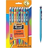 BIC Xtra Strong Mechanical Pencils with Erasers, Thick Point (0.9mm), 24-Count, Mechanical Pencils for School or Office Supplies