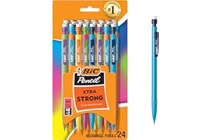 BIC Xtra Strong Mechanical Pencils with Erasers, Thick Point (0.9mm), 24-Count, Mechanical Pencils for School or Office Supplies