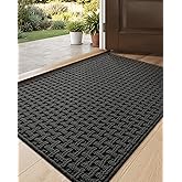 DEXI Front Entryway Door Mat Non Slip 24x36, Washable Entry Way Mats Inside Entrance Low Profile, Welcome Doormat Dirt Trapper for House Floor Home Porter Hall Backdoor Area, Dark Grey