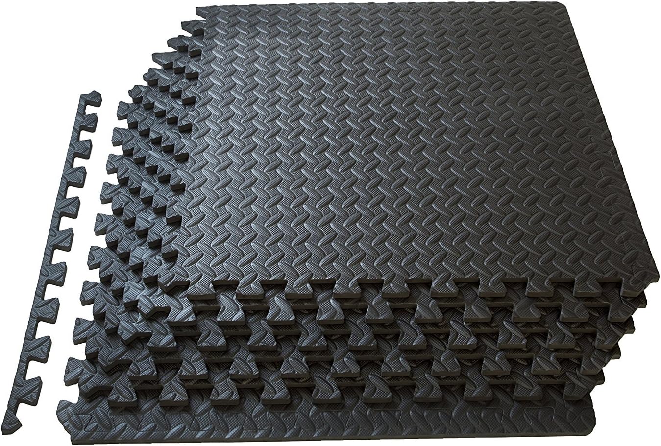 Kobo Puzzle Exercise Mat, EVA Or Rubber Foam Interlocking Tiles, Protective Flooring for Gym Equipment and Cushion for Workouts (6 Feet x 4 Feet)