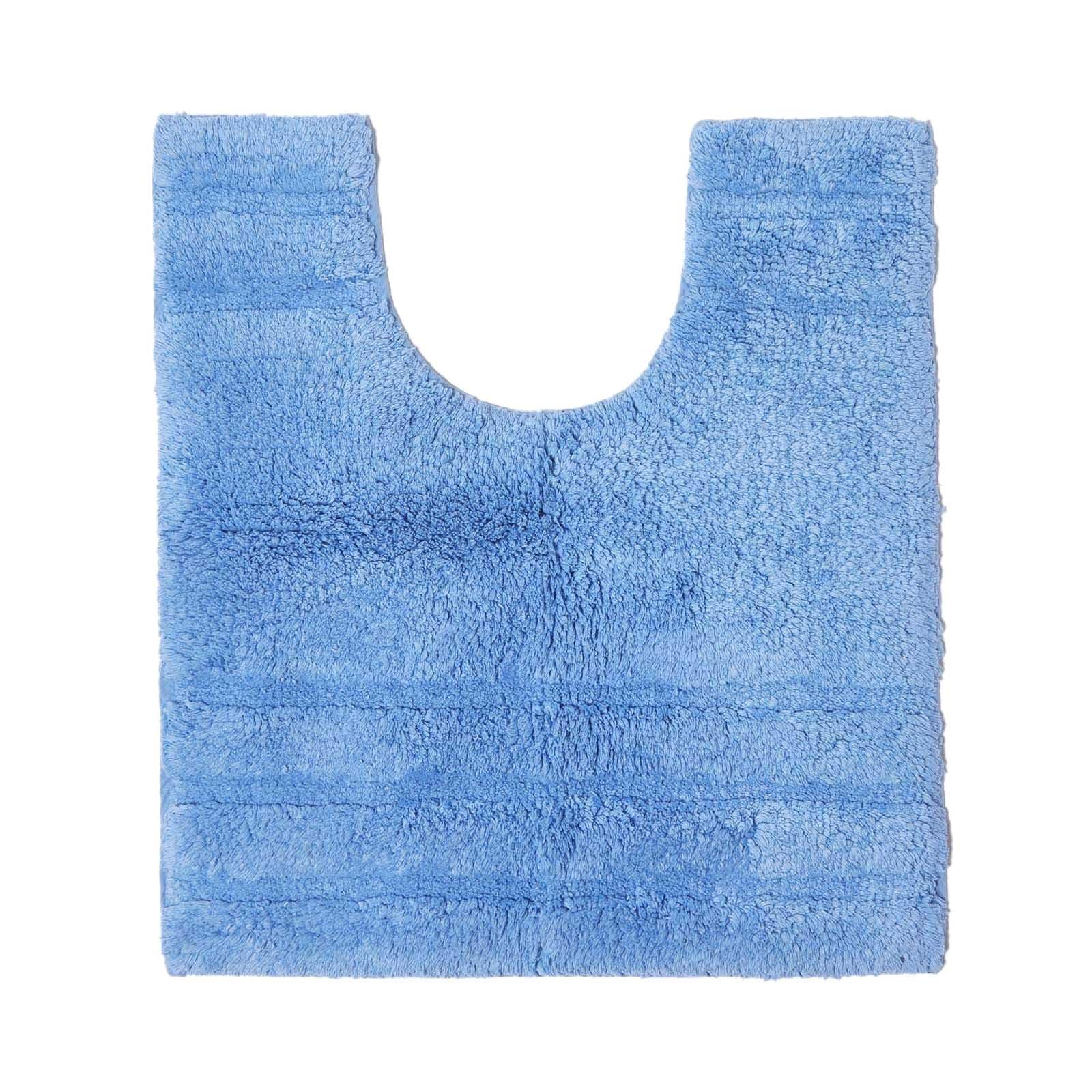 HOMESCAPES Spa Supreme Luxury Pedestal Mat,Blue, Very Heavy 1800 GSM, Super Soft Plush Cotton, 50x55cm, Washable at Home. Bath Mats Sold Seperately