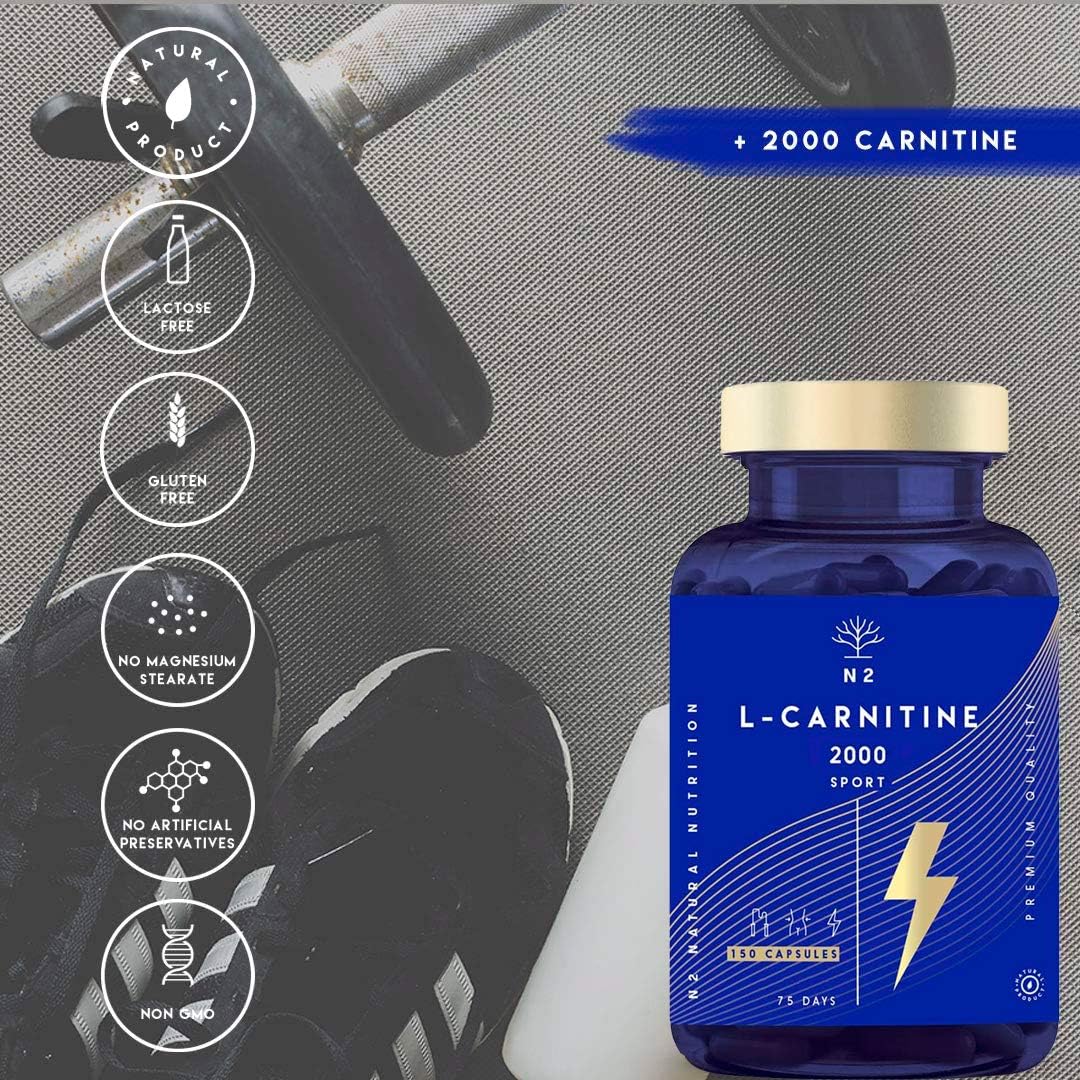 Natural L CARNITINE 2000mg 150 Capsules 75 Days (only 2 Capsules per Day) High Concentration Improves Sports Performance. Weight Loss - Image 3