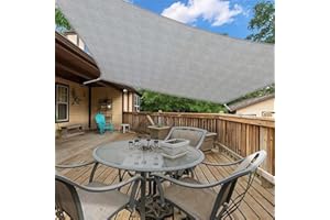 INFRANGE 13' x 20' Rectangle Sun Shade Sails Canopy UV Block for Patio Deck Pergola Yard Lawn Outdoor Activities (Gray)