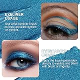 Oulac Liquid Glitter Eyeshadow Ocean Treasure Metallic Blue Vegan Eyeliner 6.8g view 3