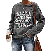 JANISOFTYALL I'm Fine Everything's Fine Sweatshirt Womens Christmas Sweatshirt Lightweight Long Sleeve Shirt