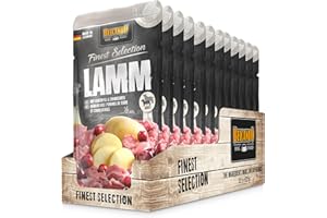 BELCANDO Pouches Lamb with Potatoes & Cranberries [12 x 125 g] | Wet Food for Dogs | Complete Food in Practical Single portio