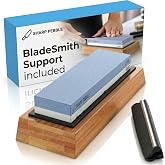 Sharp Pebble Whetstone Knife Sharpener &ndash; 1000/6000 Grit Sharpening Stone | Angle Guide for Foolproof Results &ndash; Wet Stone Sharpener &amp; Honing Kit with Non-Slip Bamboo Base- Guided Beginner Instructions