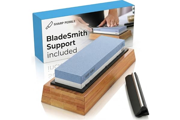Premium Sharpening Stone- 2 Side Whetstone 1000/6000 - Knife Sharpening Stone- Nonslip Bamboo Base, Angle Guide & eBook