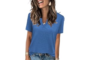 LYLINAN Womens Tops Short Sleeve T Shirts for Women Spring Summer Fashion Clothes Casual V Neck Blouses