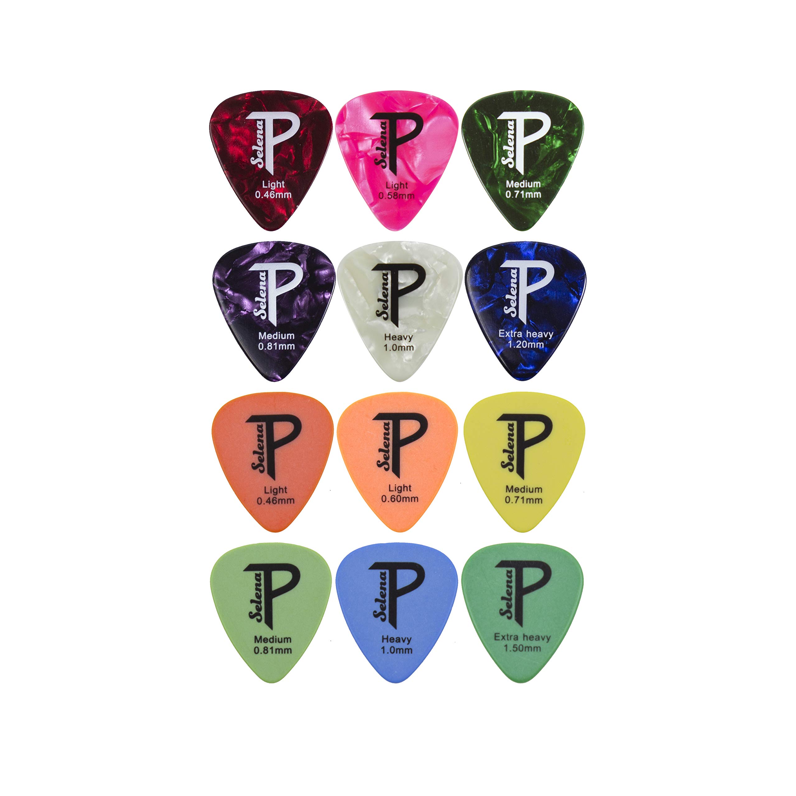 Perri’s Leathers Ltd. - Guitar Picks - Celluloid - The Hope Collection - Assorted colors - Gauges 0.46 mm to 1.50 mm - 12 Pack - For Acoustic/Bass/Electric Guitars - Made in Canada (LP12-SPV1)