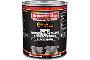 Custom Shop Premium Black Self Etching Primer, 1 Gallon - Ready to Spray Paint, Excellent Adhesion to Bare Metal, Steel, Aluminum, Fiberglass - Use on Automotive Car Parts, OEM Industrial Coating