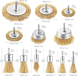 DazSpirit 12pc Wire Brush Set for Drills | Brass Coated | Rust Paint Removal | view 2