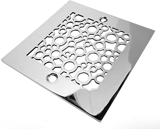 Designer Drains Polished Chrome Nature Bubbles Square Decorative