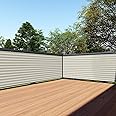 TANG 3' x 216' Beige White Stripe Balcony Privacy Screen Fence 200GSM Deck Fence Outdoor Privacy Cover Weather Resistant for Patio Apartment Deck Porch Backyard Railing Screen