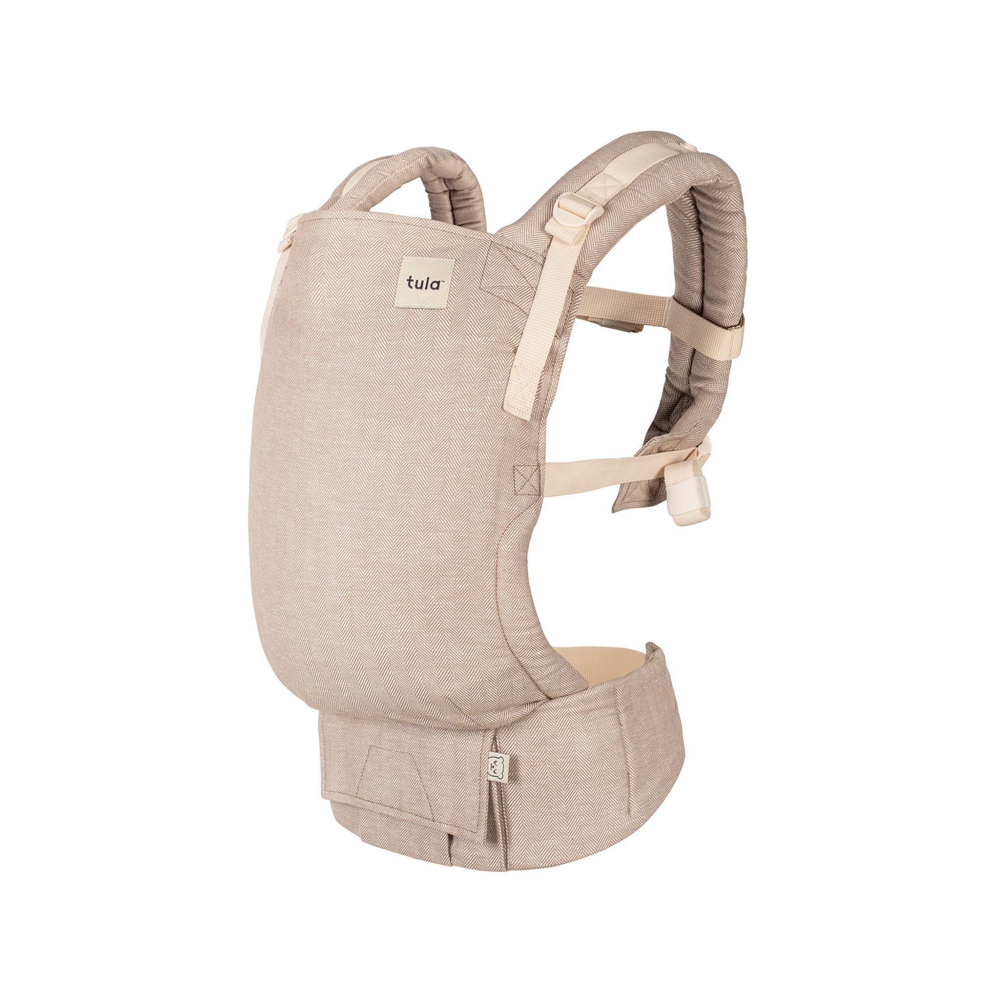 Photo 1 of Baby Tula Linen Panel Free-to-Grow Baby Carrier - Adjustable, Comfortable, Newborn to Toddler Carrier - Ergonomic Fit for 7lbs to 45lbs - Plant-Based Fabric - Back & Front Carry Options - Sand (Tan)