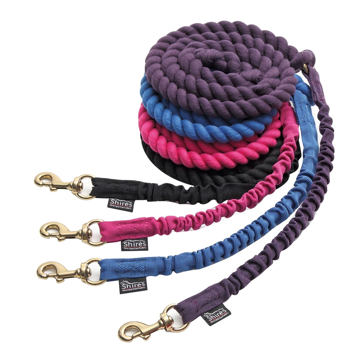 BUNGEE LEAD ROPE HORSE EQUESTRIAN RIDING TACK HANDLING [BLACK] [1.8M