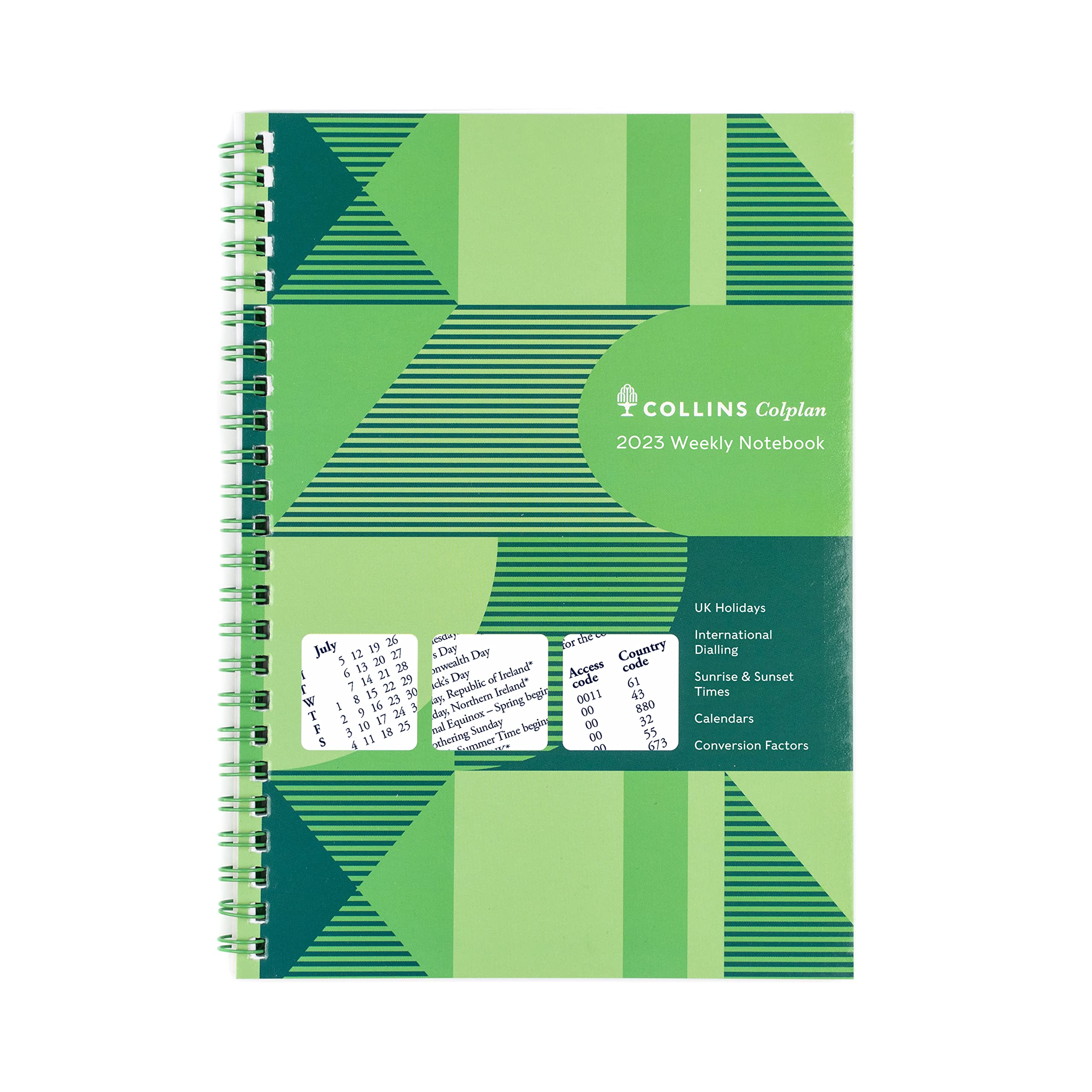 Collins Colplan A5 Weekly Notebook 2023 Diary - Green (61-23) - Complete Planner, Agenda and Journal
