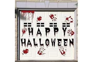 Ceenna 22 Pcs Halloween Garage Door Decoration Magnets Set with Bloody Background Footprints Handprints Spooky Horror Birthday Decorations Halloween Party Decorations