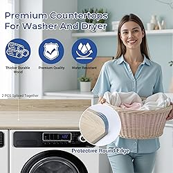 COOLBEBE Washer and Dryer Countertop, Wood Laundry