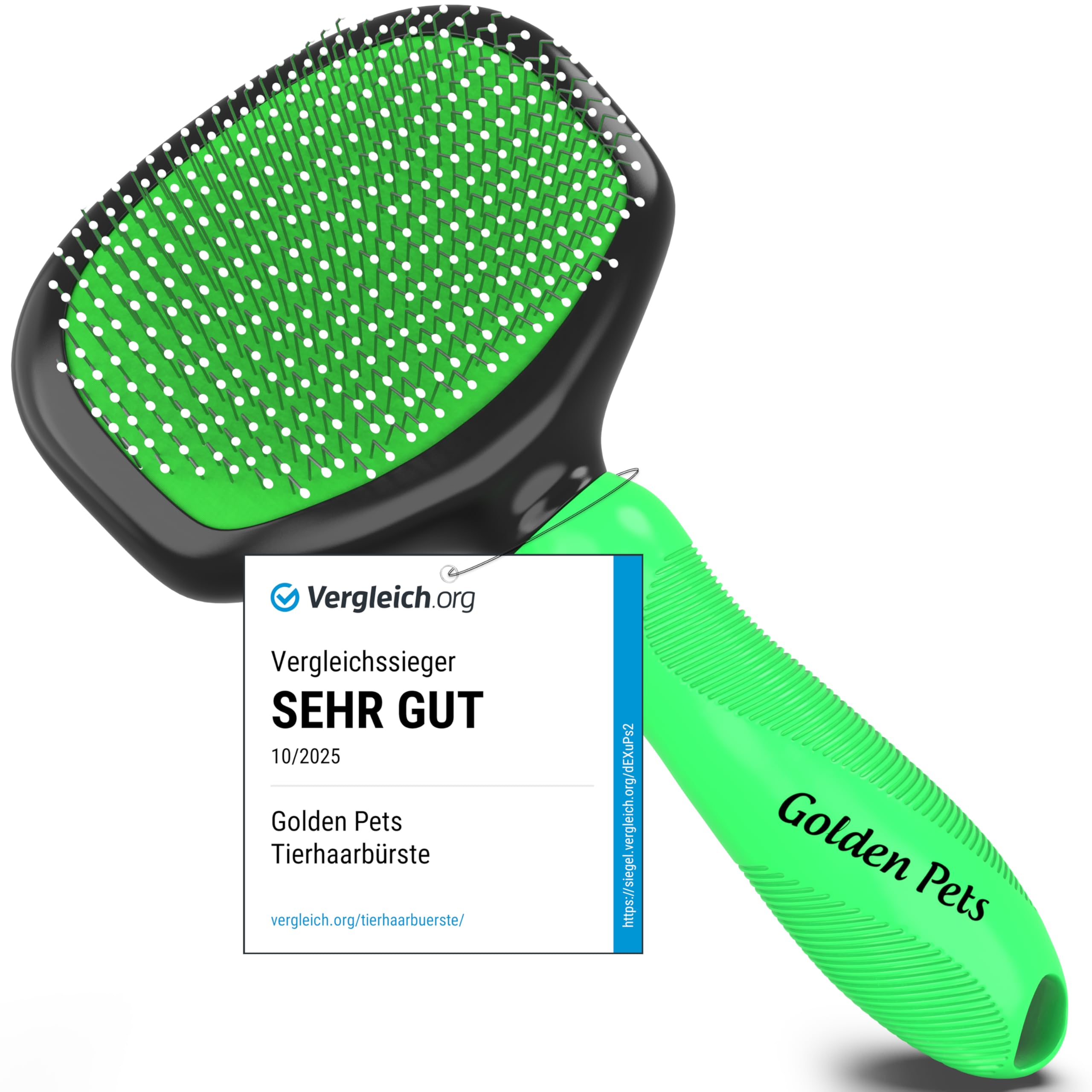 Golden Pets Soft Brush Improved Version I Protective Knobs for Especially Sensitive Animals I Ideal for Dogs, Puppies, Cats, Rabbits, Hamsters I + E-Book Care Manual