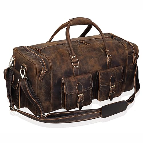 Large duffel bags for men holdall leather travel bag overnight gym