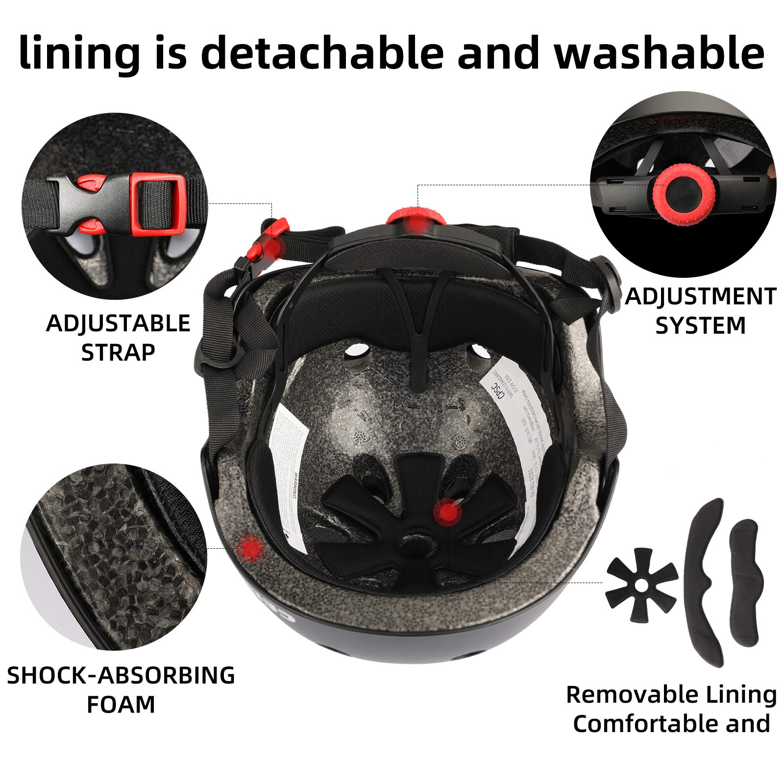 Kids Bike Helmet,Toddler Skateboard Helmets for Ages 2-3-5-8-14 Years Boys Girls，Adjustable Multi-Sport Bicycle Skateboarding Football Roller Skating Scooter Rollerblade Balance Bike Helmet