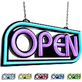 Element Lux Signs Open Sign for Business with 49 Color Combinations – ULTRA BRIGHT LED Neon Sign Visible Day and Night – for Restaurant, Coffee, Bar, Spa 16 x 7.5in