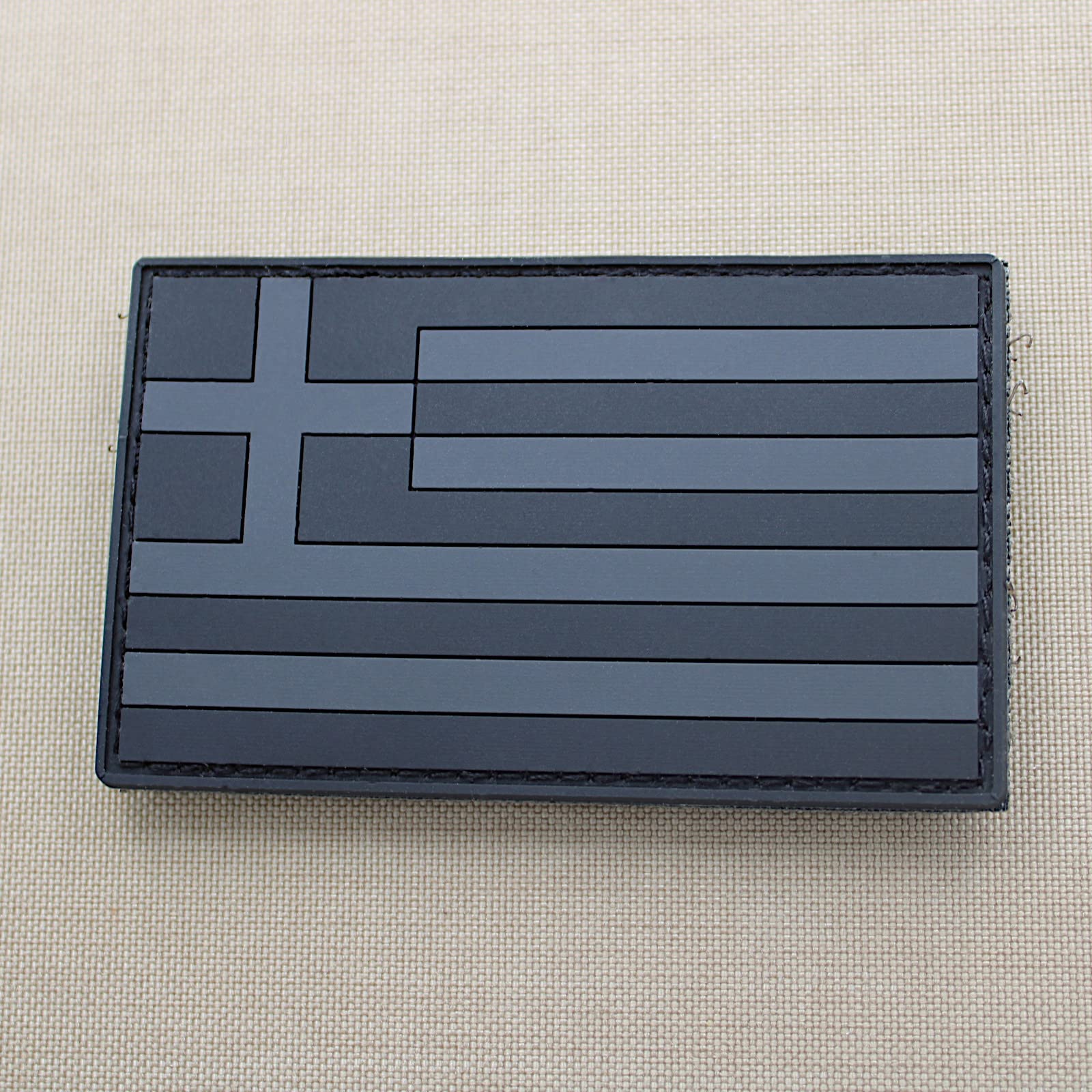 Greece Hellas Flag Subdued Balckout PVC Morale Rubber Patch