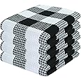 6 Waffle Weave Kitchen Dish Cloths 100 Cotton Quick Drying 12x12