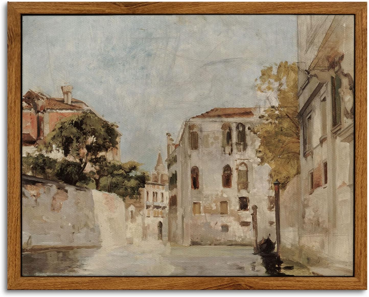 Wall Décor - InSimSea Framed Canvas Wall Art Classical Cityscape Artwork Wall Decorations View of Venice Canvas Prints Bathroom Pictures Farmhouse Office Home Wall Decor 8x10