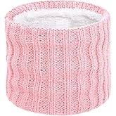 Wandx Kids Winter Fleece Neck Warmer Gaiter Children Cold Weather Face Cover Knitted Wide Stripes Ski Mask for Boys Girls