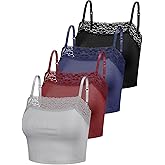 Bencailor 4 Pcs Womens Lace Cami Bralettes Spaghetti Strap Crop Tops Bandeau