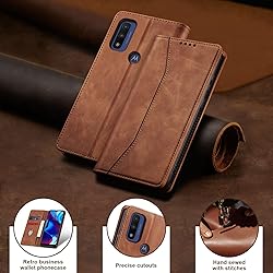 Jasonyu Flip Wallet Case for Moto G Pure,Leather
