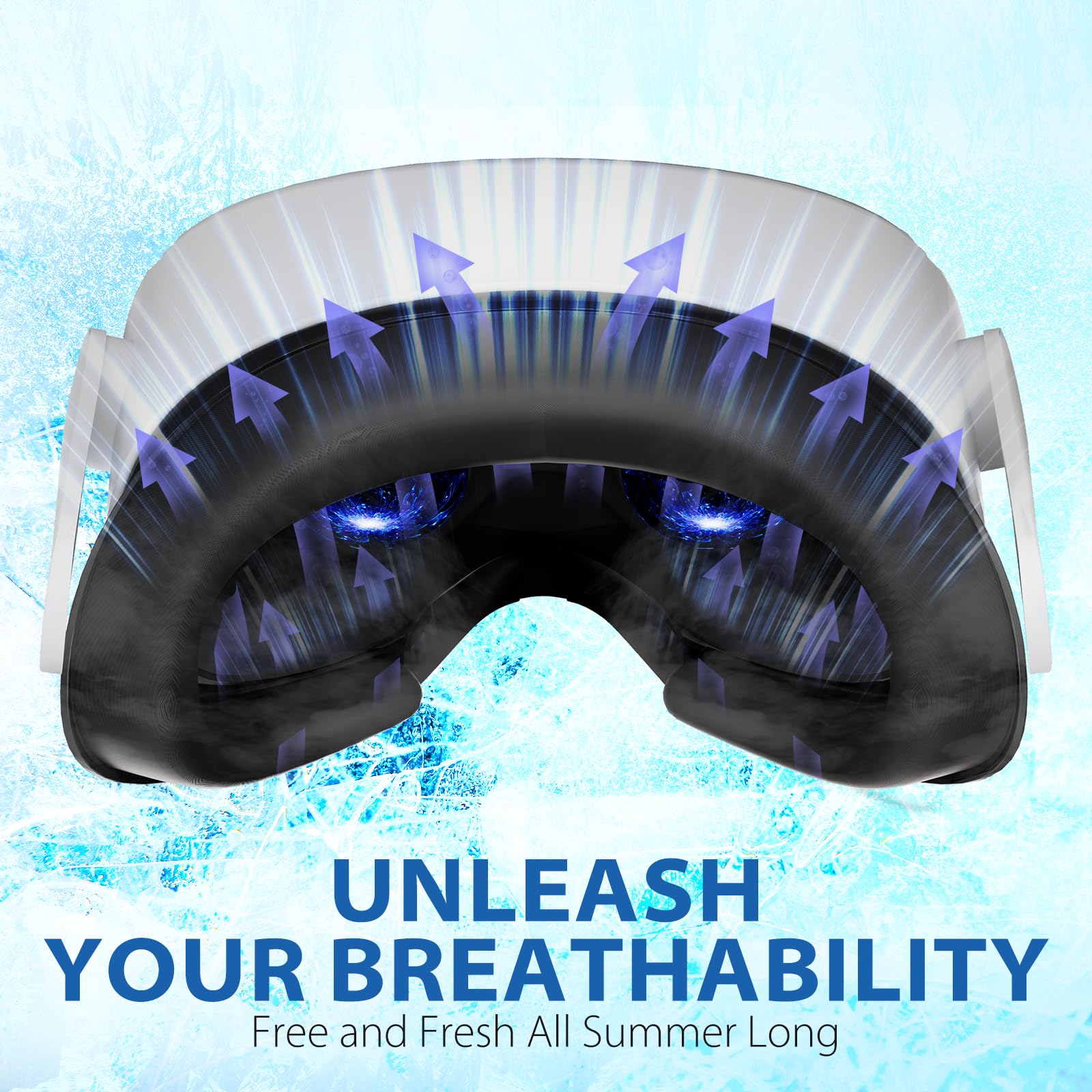 DESTEK Summer Choice Cooling Face Pad Compatible with Oculus Quest 2, Soft & Bouncy Face Cover Replacement, Dry Sweat-Wicking Comfort, with Secure Light-Blocking Nose Guard