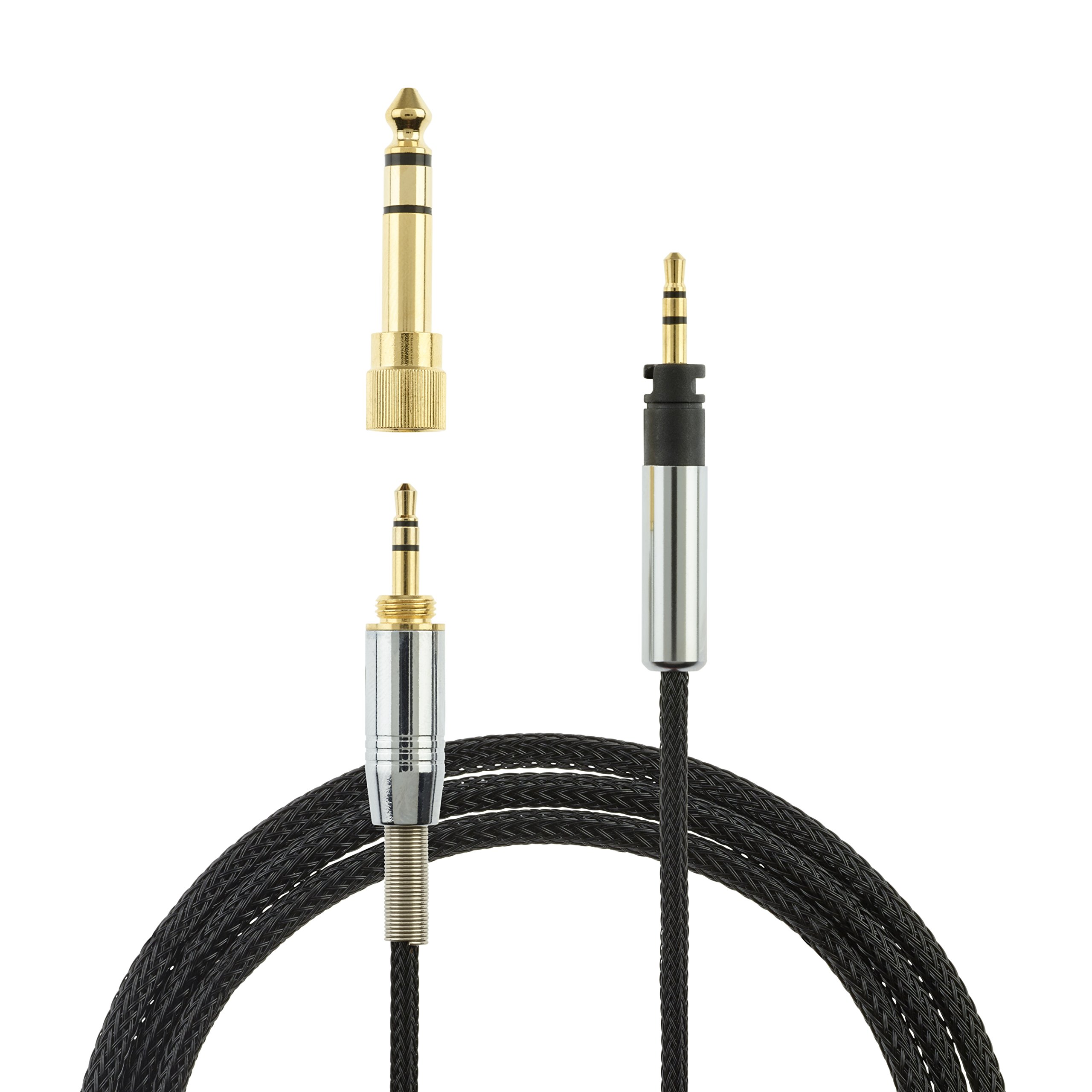 AGS Retail Ltd Replacement Audio Upgrade Cable for Sennheiser Momentum - Black, 1.2m Audio Cable with Gold-Plated Audio Jacks in Slim Mould Design | Audio Accessory