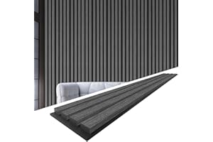 NeatiEase 3D Wood Wall Panels, 6-Piece Acoustic Slat Wall Panels for Interior Wall Decor and Noise Reduction, 94.5 Inch Decor