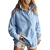 Gacaky Sweatshirt for Women Oversized Casual Long Sleeve Button Henley Neck Pullover Tops Fashion Outfits Clothes