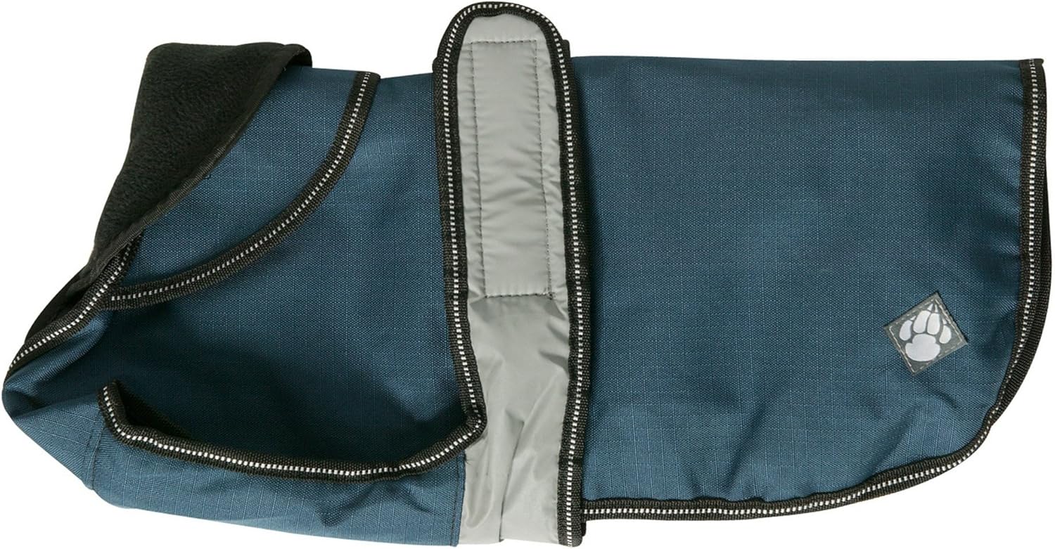 Danish Design Blue 2 In 1 Ultimate Removable Fleece Lining Rain Proof Light Reflective Dog/Puppy Coat 12 inch 30 cm