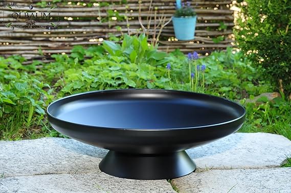 Massive Stahl-Große Feuerschale mit Zubehör Bürste Reiniger Besteck