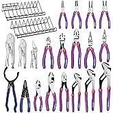 WORKPRO Pliers Set, 20-Piece Full Assortment of Pliers with 2-pack Plier Organizer Rack, Great Fits for Tool Box Drawer or Tool Chest, Ideal as Home, Garage, Mechanics & DIY Projects