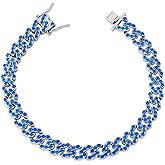 JINAO 6 Times 14K Gold Plated 8mm Men Women Fully Iced Out Cubic Zirconia Dupre Cuban Link Chain Bracelet Hip Hop