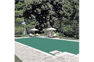 Happybuy Inground Pool Safety Cover 18' x 36' Rectangle with 4x8ft Center End Step, Safety Pool Covers Green Mesh, 15-Year Warranty, Certified to ASTM Standard F1346, Triple Stitched, MAX Strength