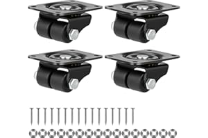 Finnhomy 1 Inch Caster Wheels Set of 4 Heavy Duty Low Profile Plate Swivel Casters Premium Solid Nylon Double Wheels 1,100 Lbs Anti-wear Furniture Casters Extra-Wide Smooth for Bed Workbench Black