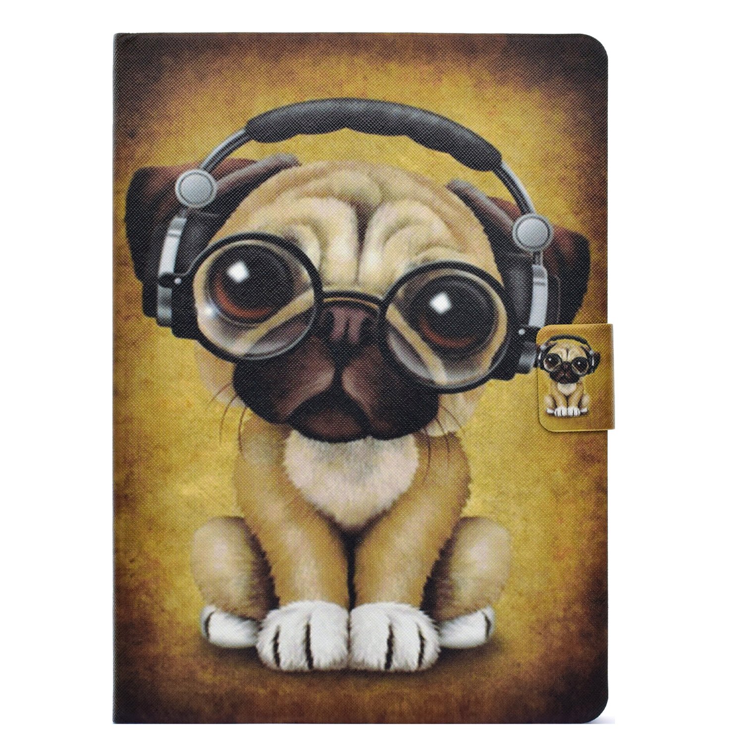 iPad 9.7 Inch 2018/2017 Air 2/ iPad Air Case, Ultra Slim Shell Lightweight Folio Stand Book Cover Design Auto Sleep Wake Corner Protective Wallet Case for Apple iPad 6th/5th Gen, Yellow dog