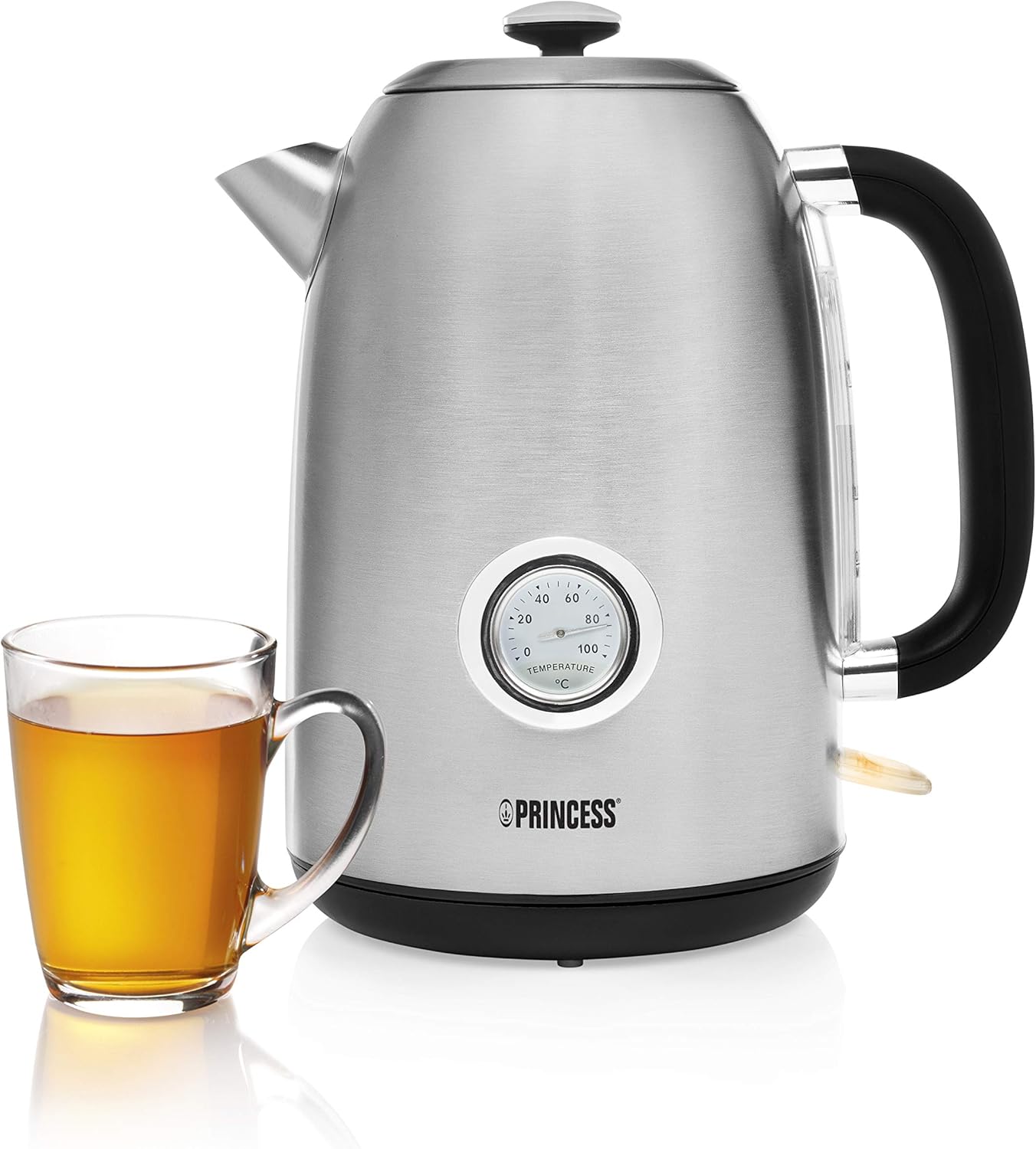 Princess 236028 1.7L 3000W Black, Stainless Steel Electric Kettle