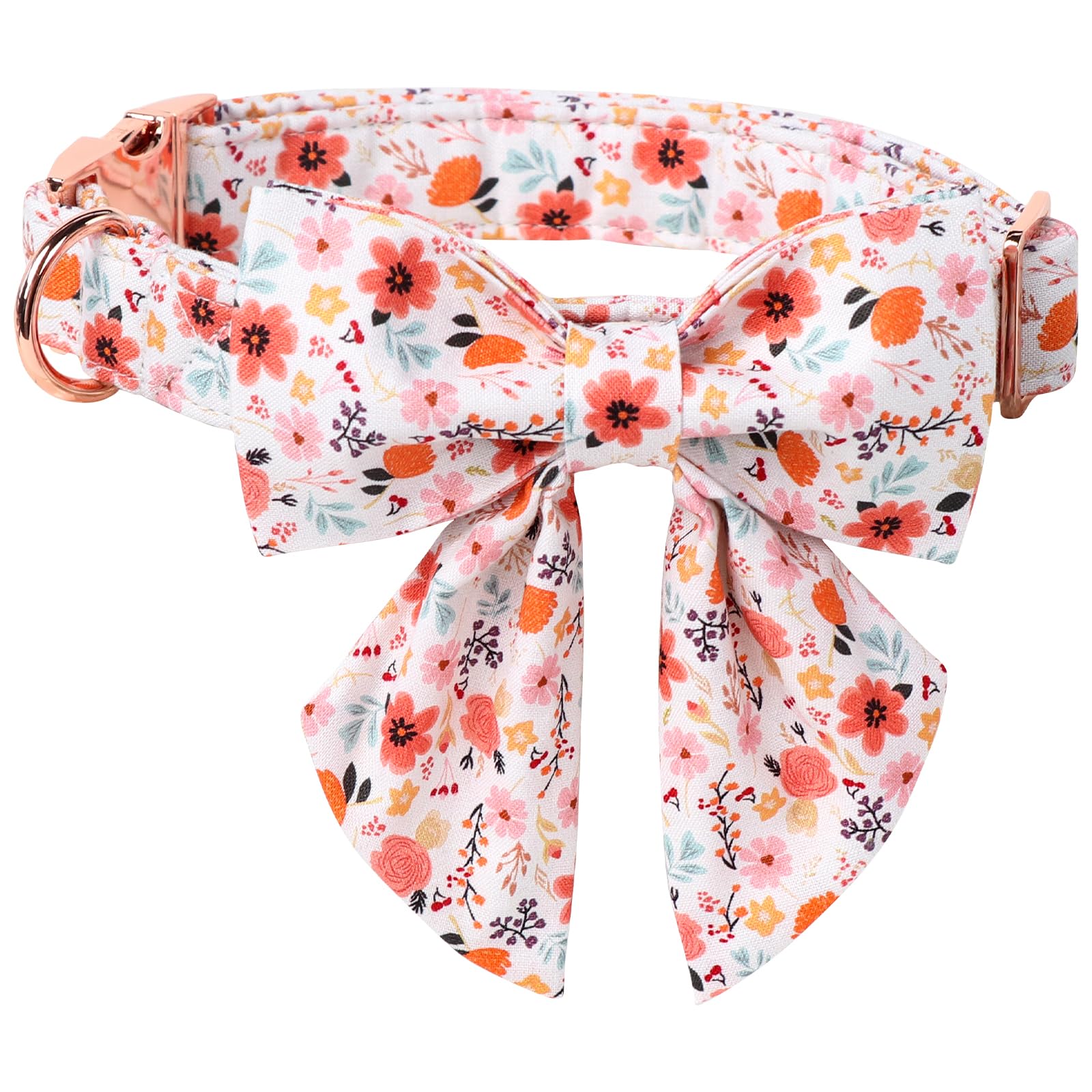 Lionet Paws Design Dogs Collar Cute Flower Sailor Bow Dog Collars for Girl Female Small Medium Dogs with Summer Floral S — image 1