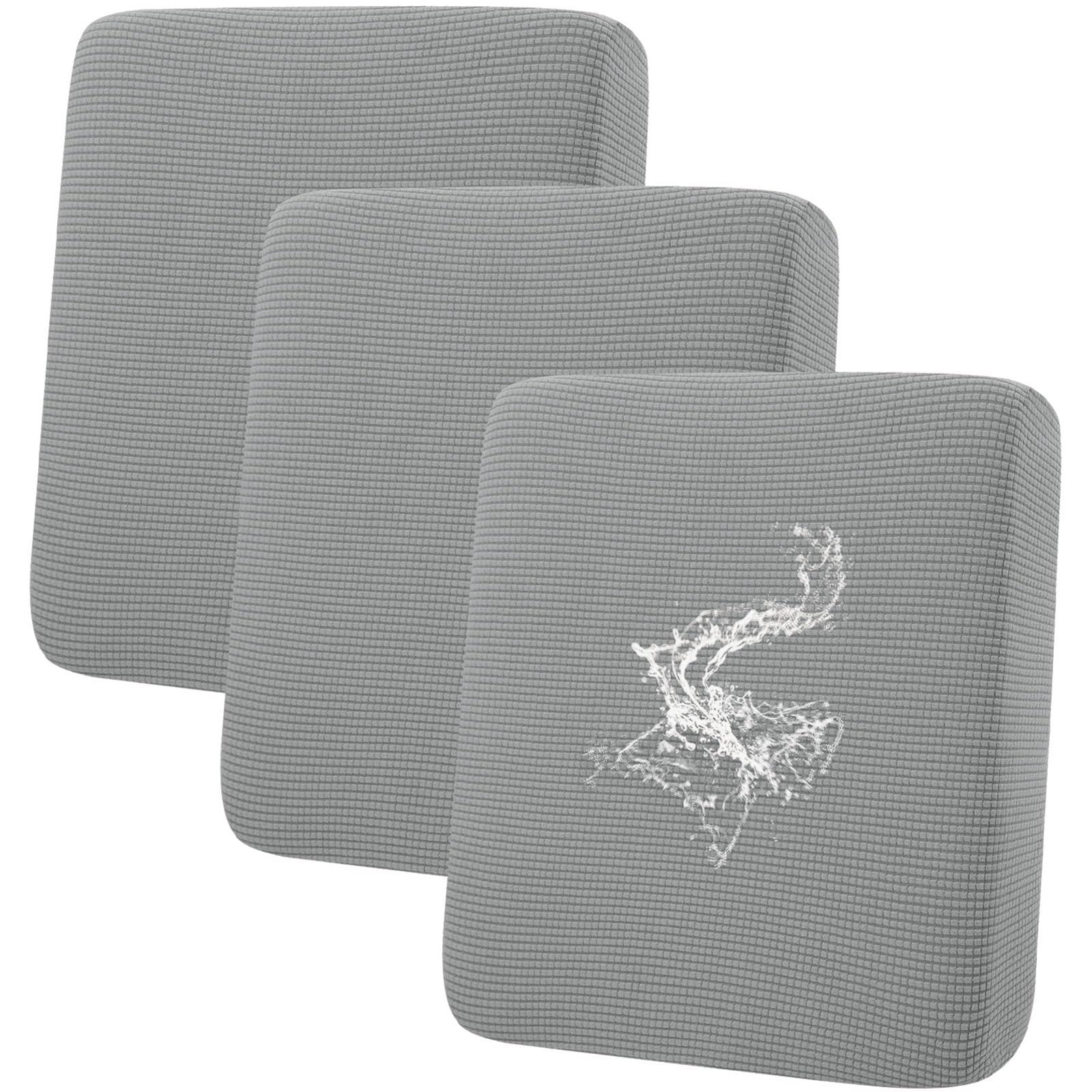 Photo 1 of hyha Waterproof Couch Cushion Covers for Pets, Non Slip Sofa Seat Cover for Dogs Washable, Soft Thick Stretch Jacquard Fabric, Sofa Slipcovers with Elastic Bottom (3 Pieces, Light Grey)