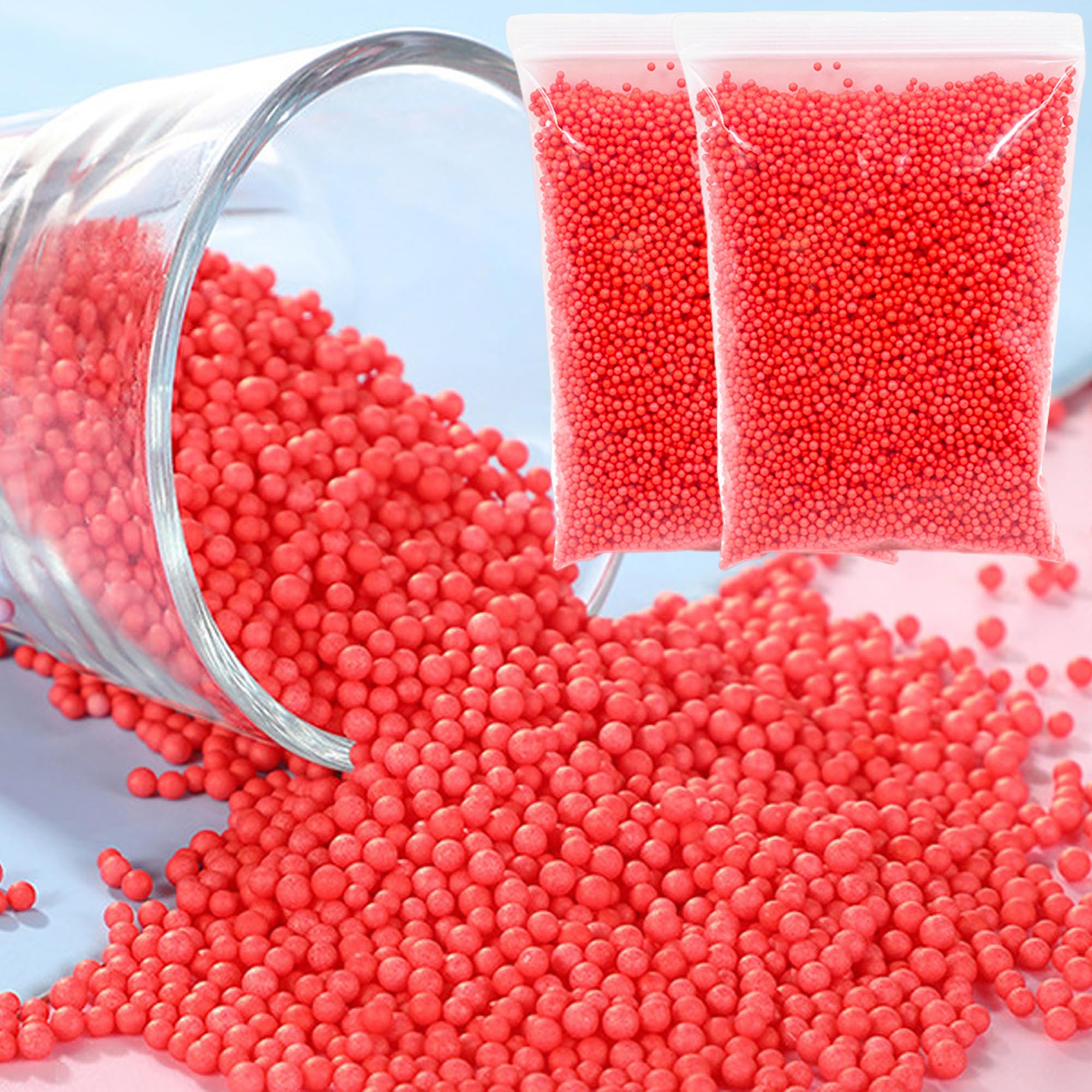 20G Red Styrofoam Foam Balls for DIY,Slime Supplies,Craft Foam Balls 2.5-3.5mm for Kids DIY Arts Crafts Decorations,Home Decorative,Wedding,Party Decorations