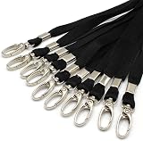 EasyBadge Black Lanyards ID Badges 10 Pack Safety Breakaway Metal Lobster Clip view 5